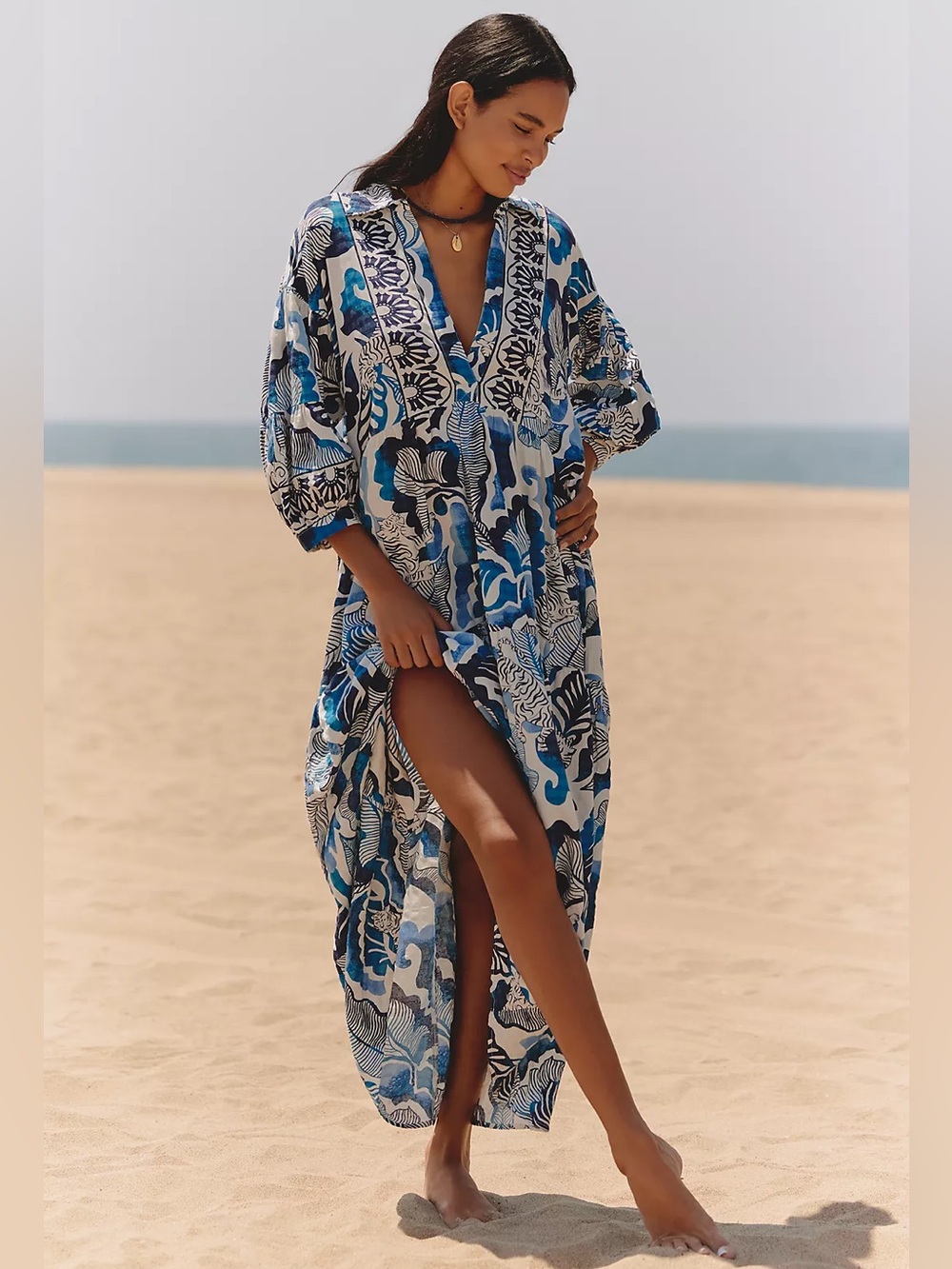 Anthropologie The Carolita Printed Tiered Shirt Dress by Celandine - Size 2X
